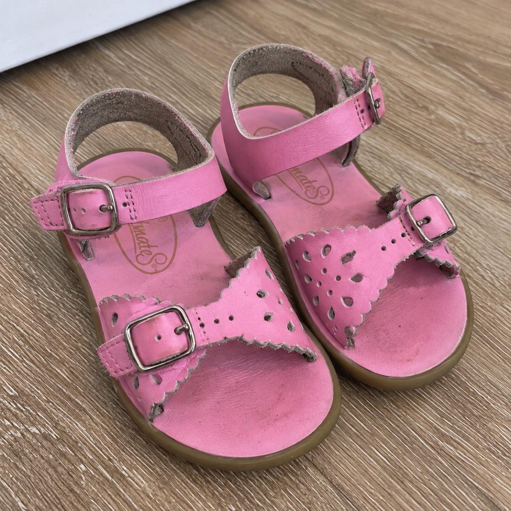 Footmates Pink Leather Sandals – Toddler Size 5 🎀
